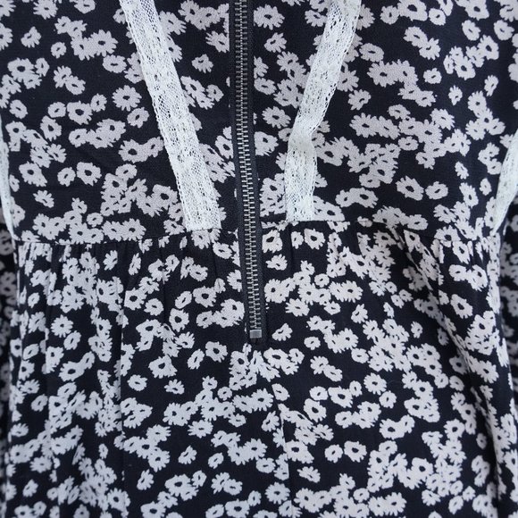 FREE PEOPLE creme and black flower pattered flowy dress - Picture 9 of 9